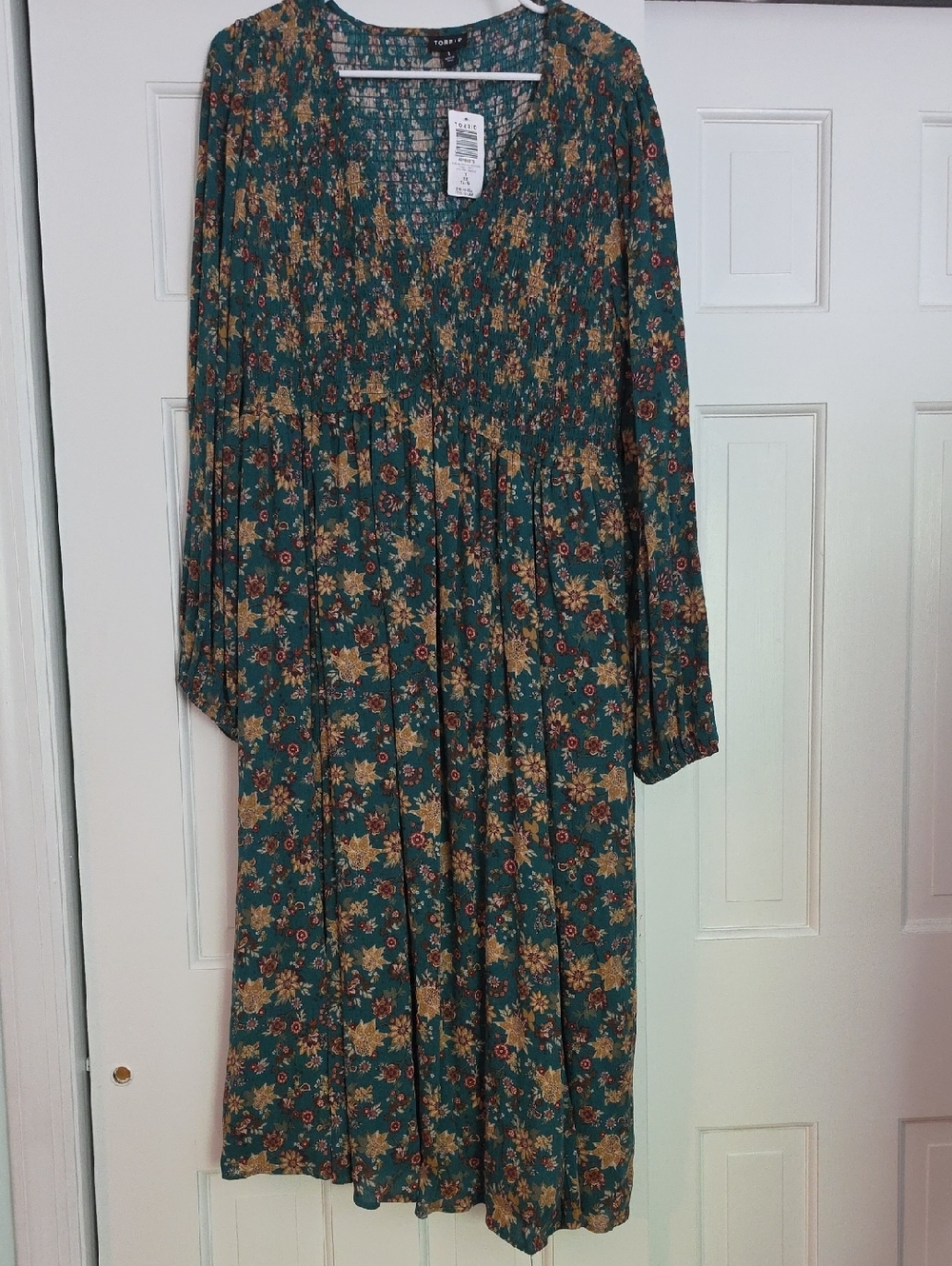 torrid Teal Floral Long Sleeve Dress